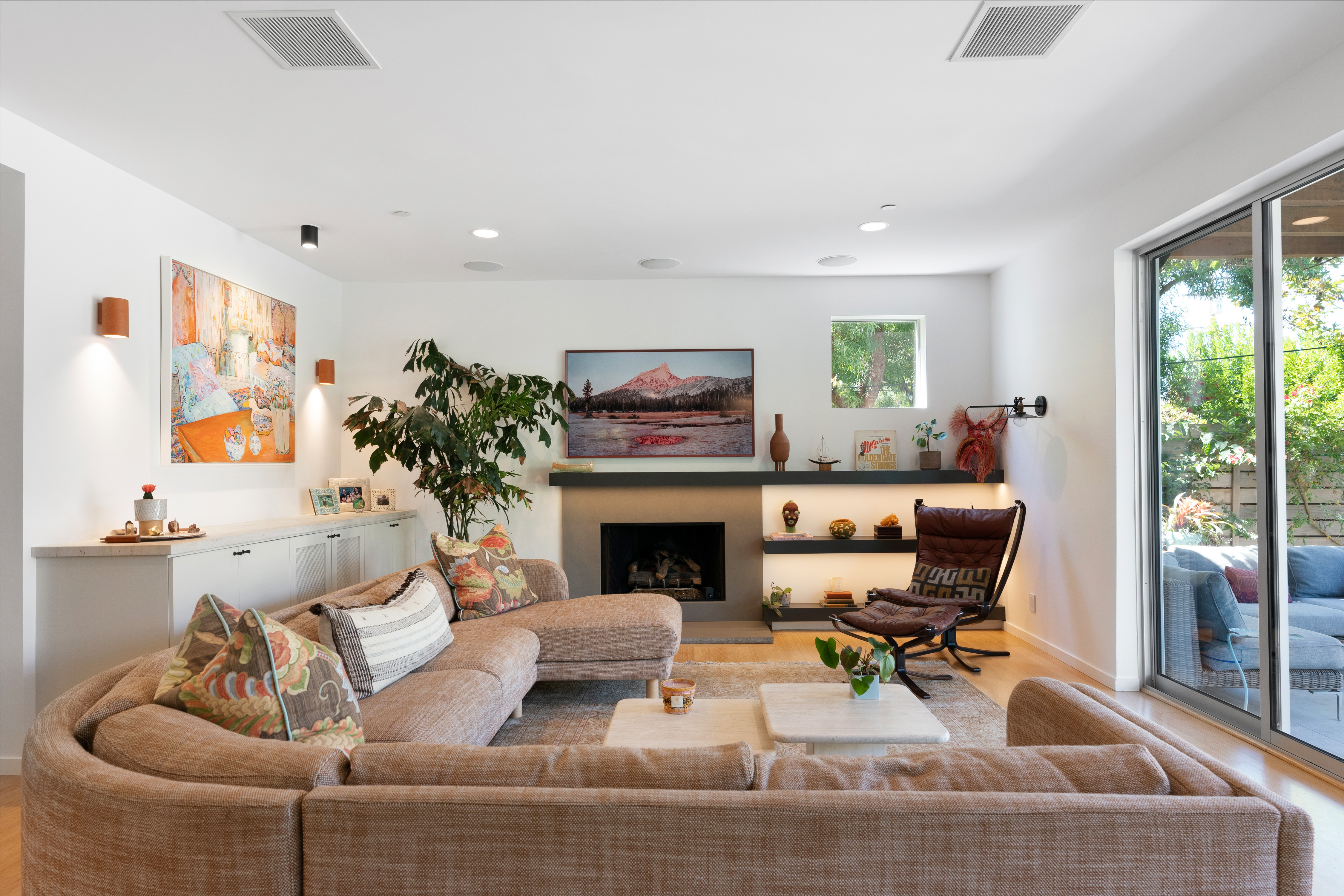 Living Room Fireplace Wall Transformation after — Living Room by Bronwyn Poole