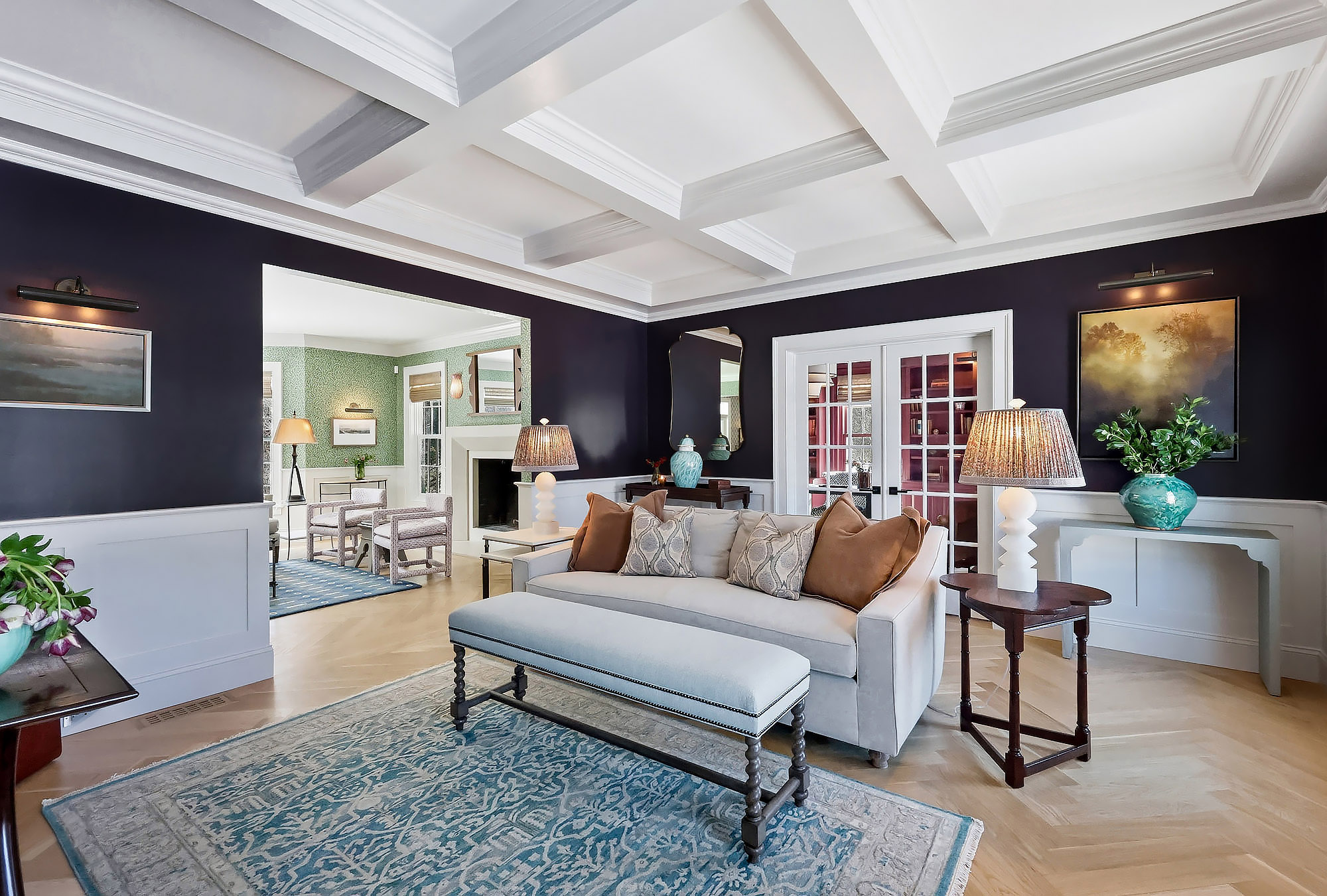 Coffered Ceiling Living Room Transformation after — Living Room by Bronwyn Poole
