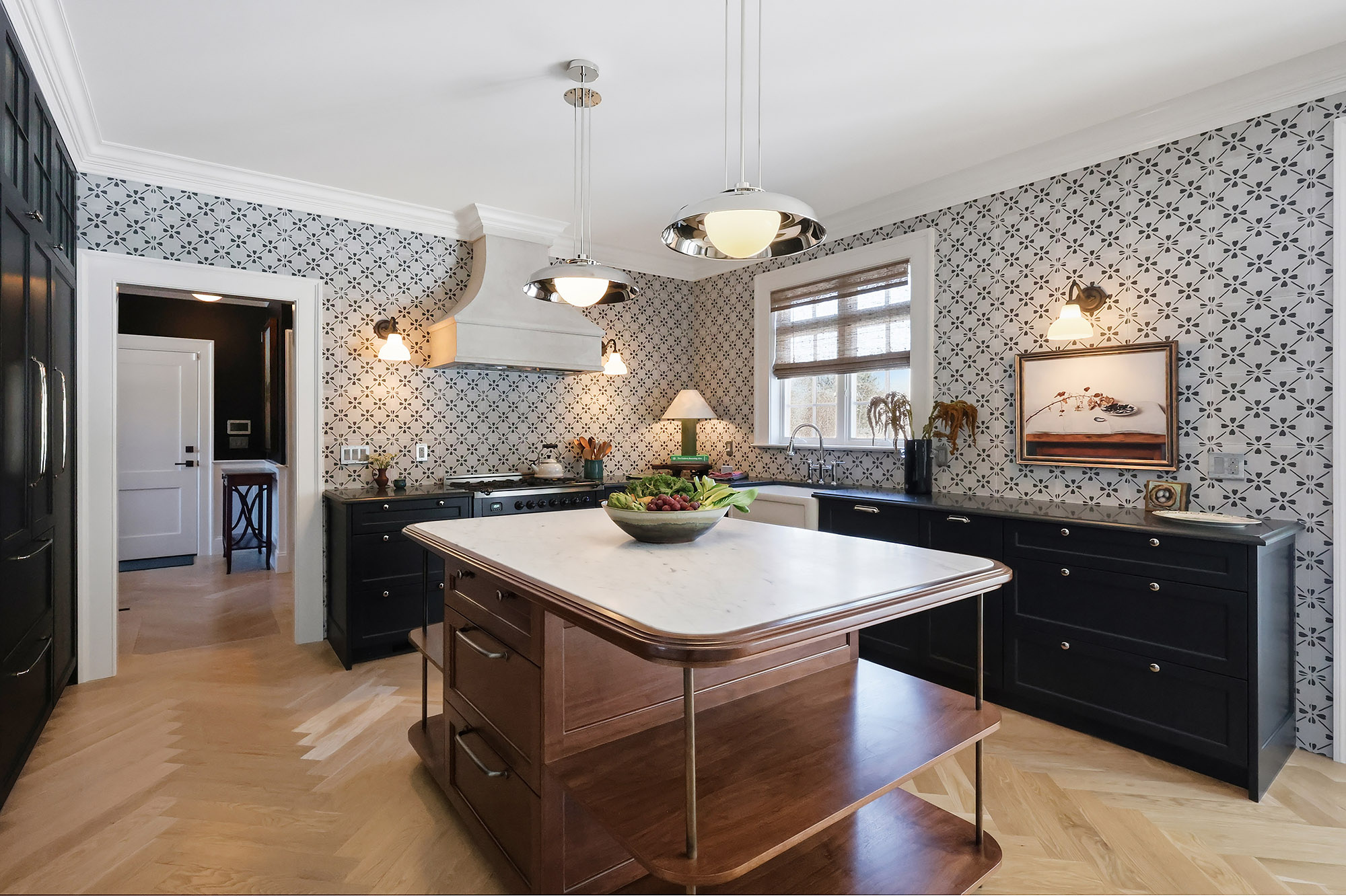 Kitchen Black Cabinets & Walnut Island Transformation after — Kitchen by Bronwyn Poole