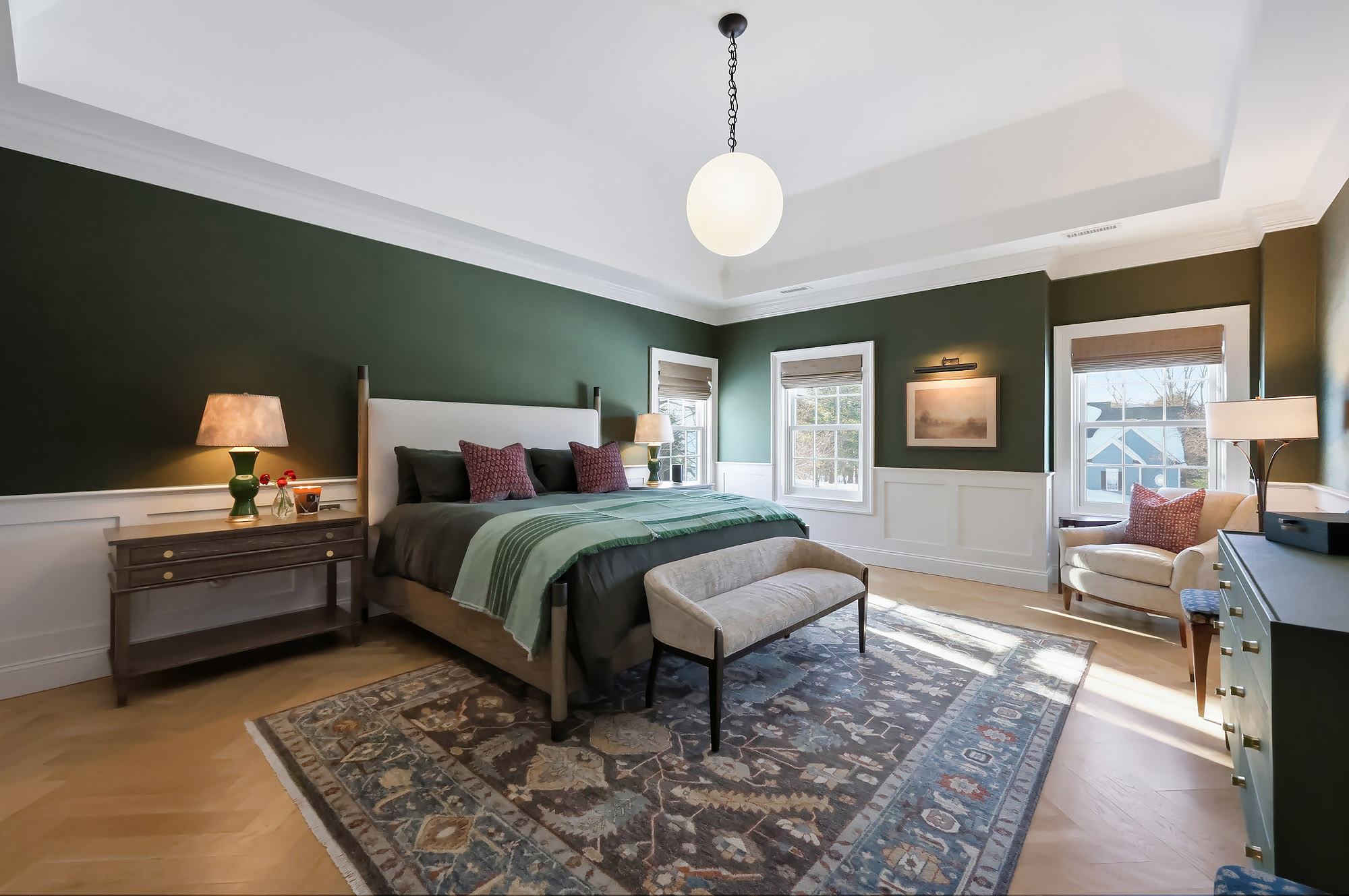 Primary Bedroom Tray Ceiling Transformation after — Primary Bedroom by Bronwyn Poole