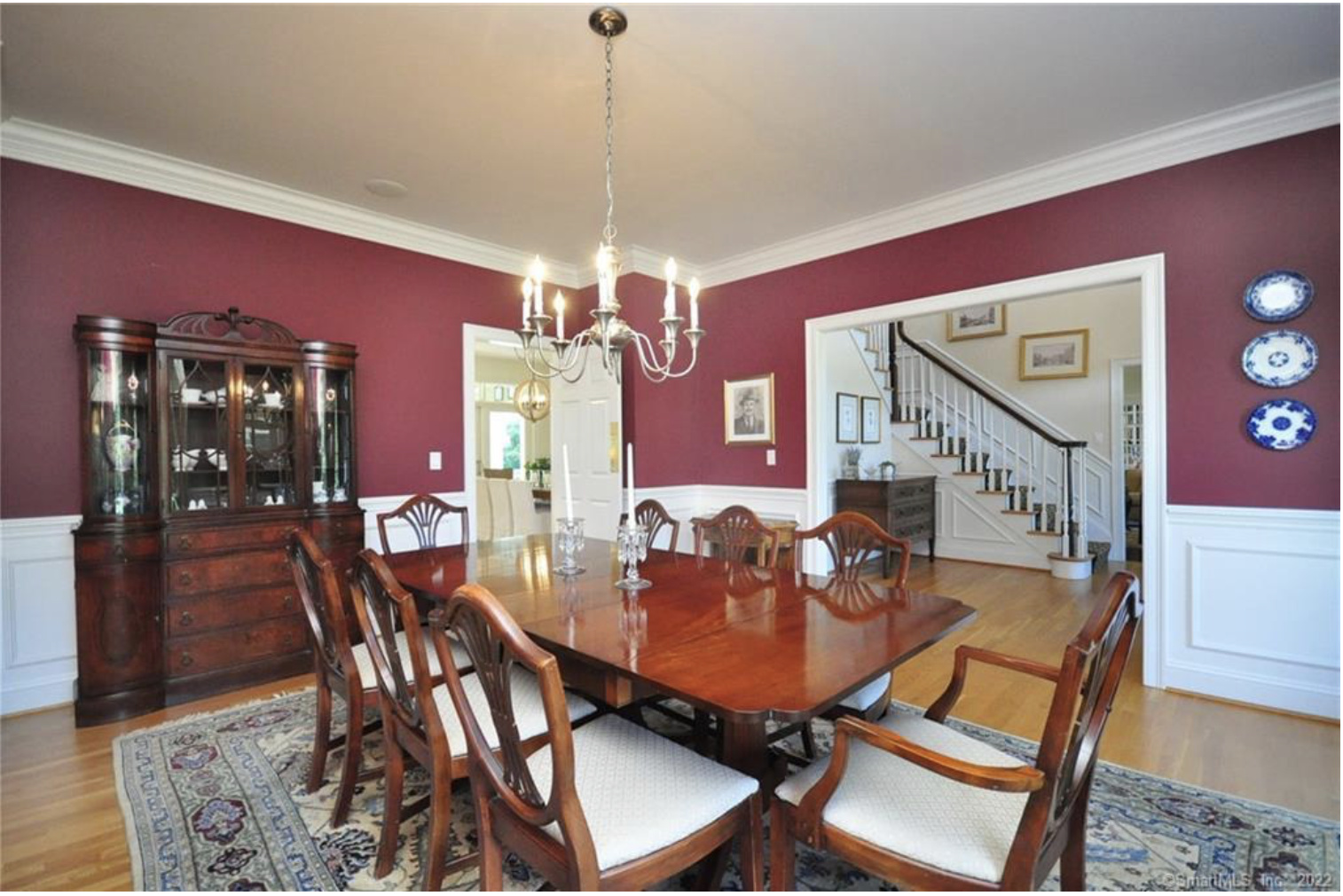 Formal Dining Room with Grisaille Mural Transformation before — Dining Room design