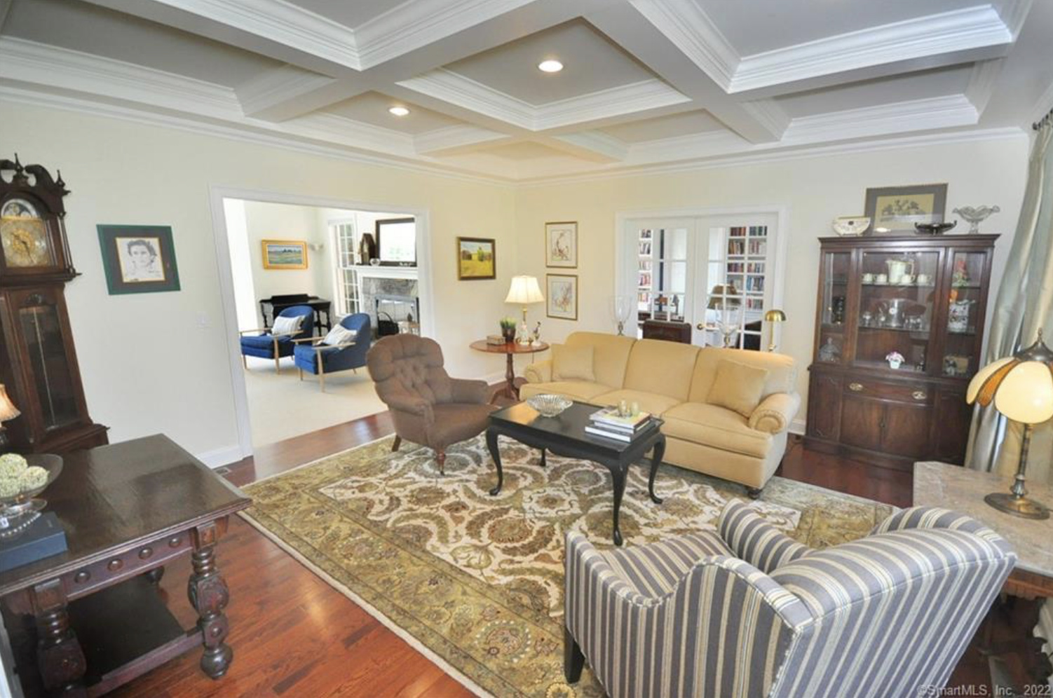 Coffered Ceiling Living Room Transformation before — Living Room design