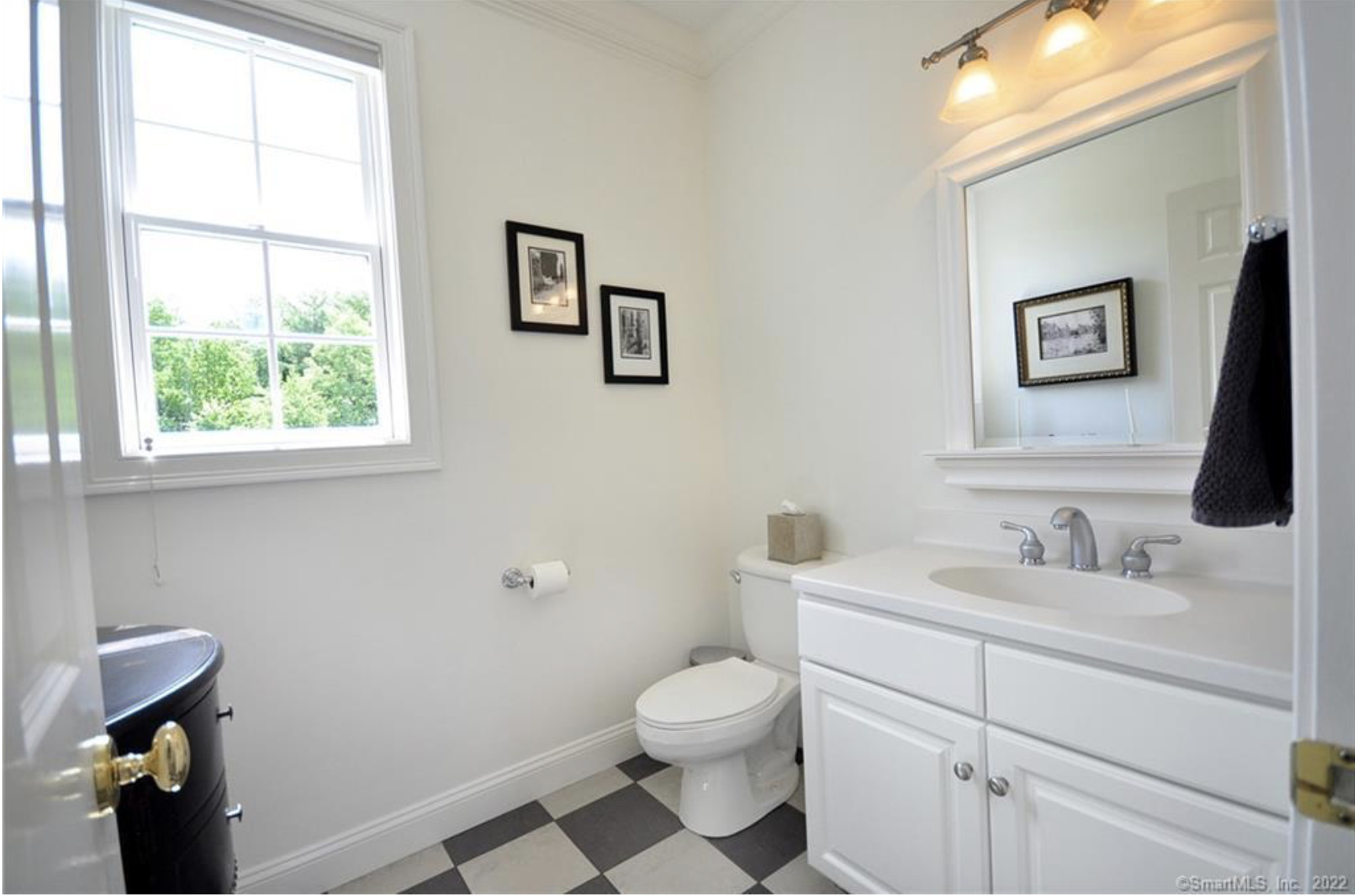 Powder Room Paisley Wallpaper Transformation before — Powder Room design