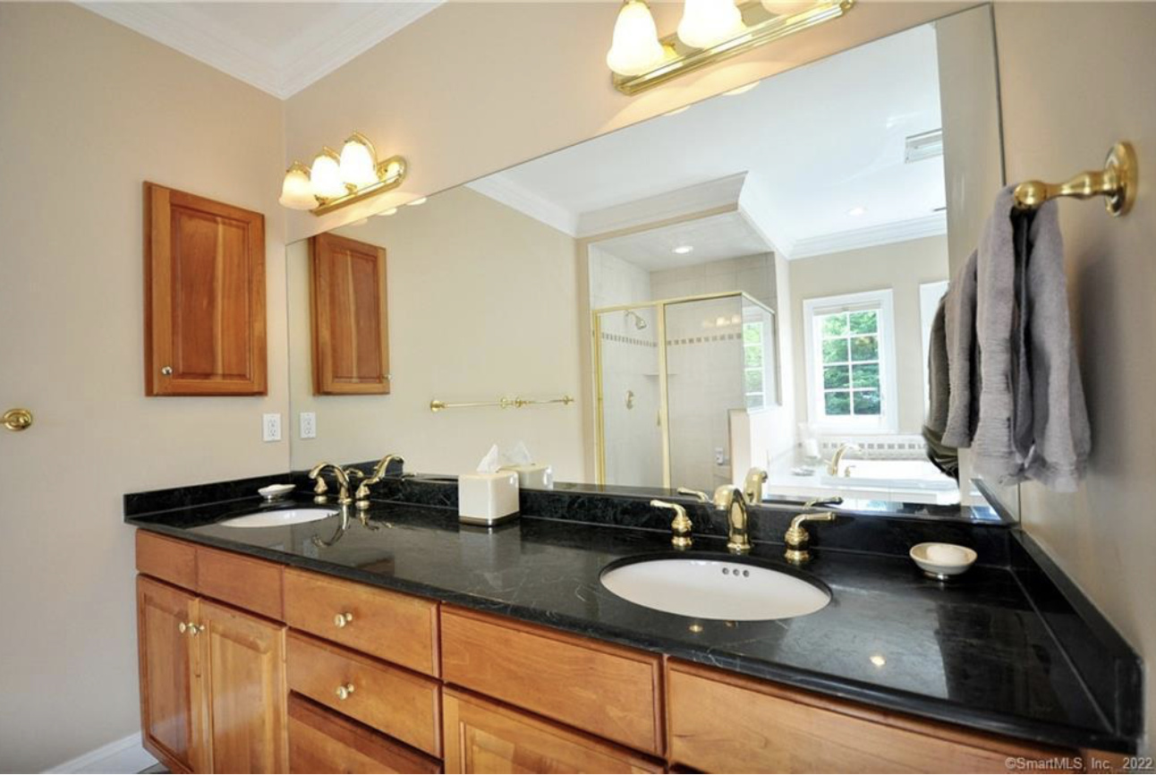 Primary Bathroom Vanity & Green Tile Transformation before — Bathroom design