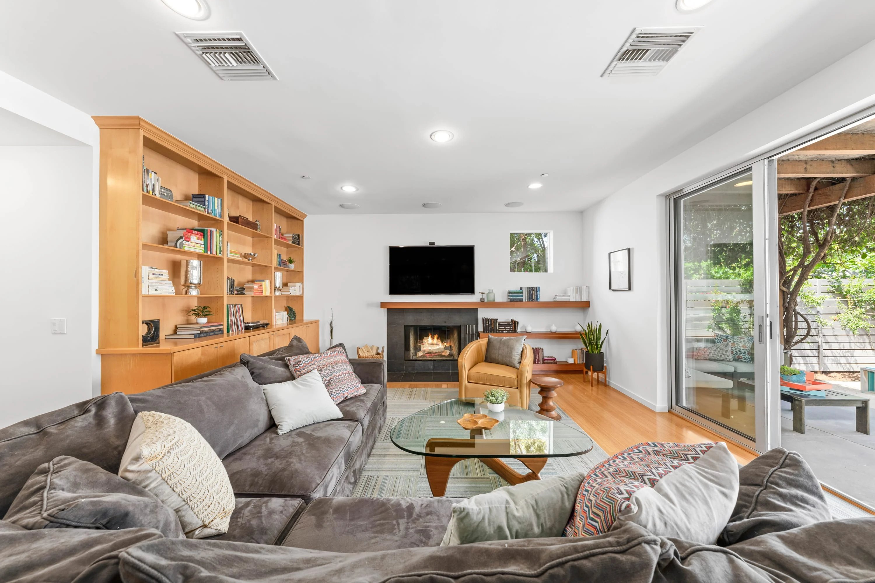 Living Room Fireplace Wall Transformation before — Living Room design