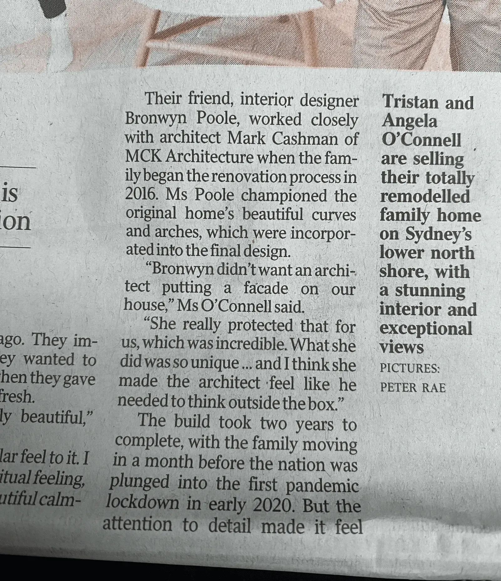 Middle Cove Project — Australian Newspaper Mansion Liftout — press clipping 2