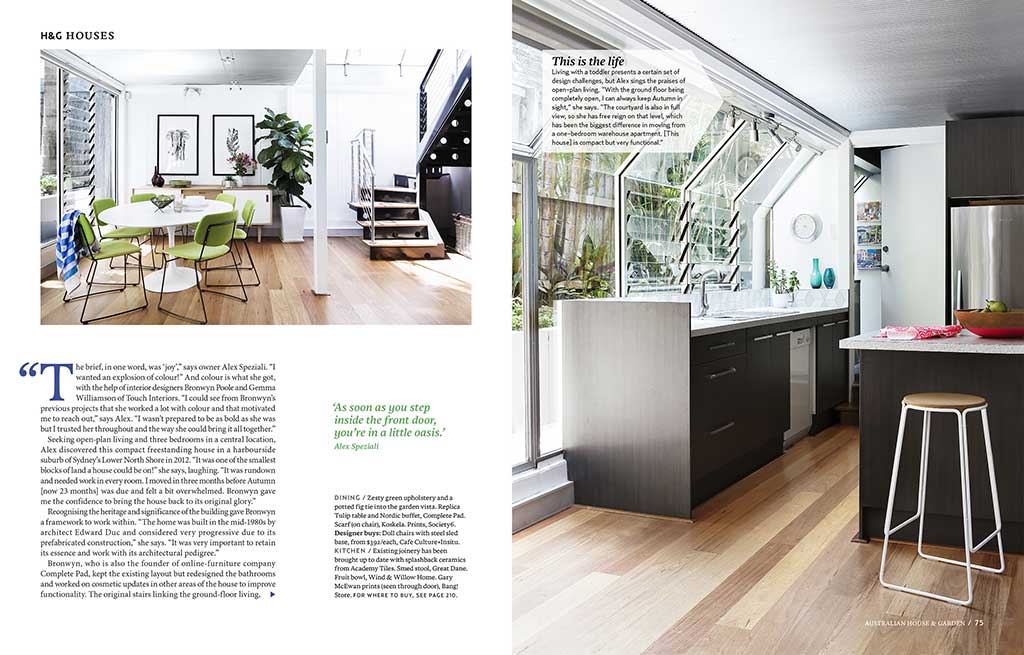 Australian House & Garden — Yeo Street Project — 2